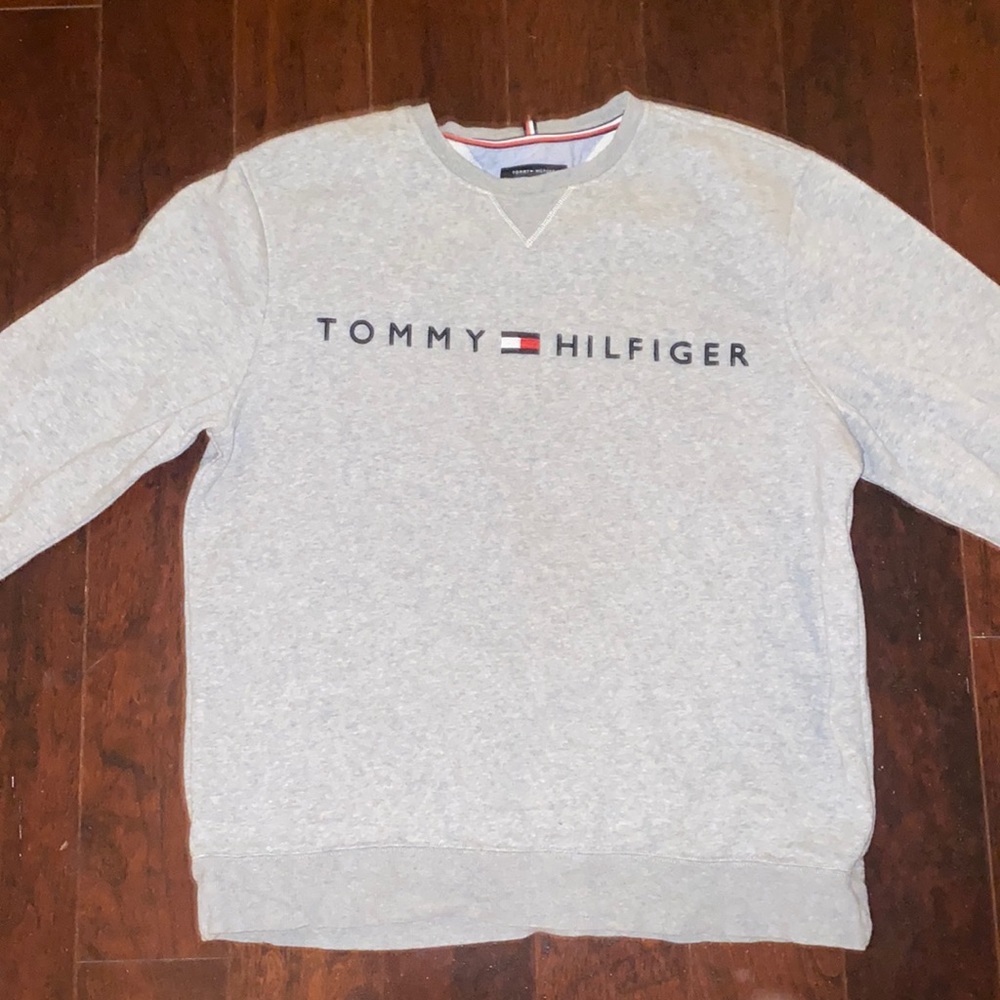 Heather Grey Tommy Hilfiger Spellout Sweatshirt XL